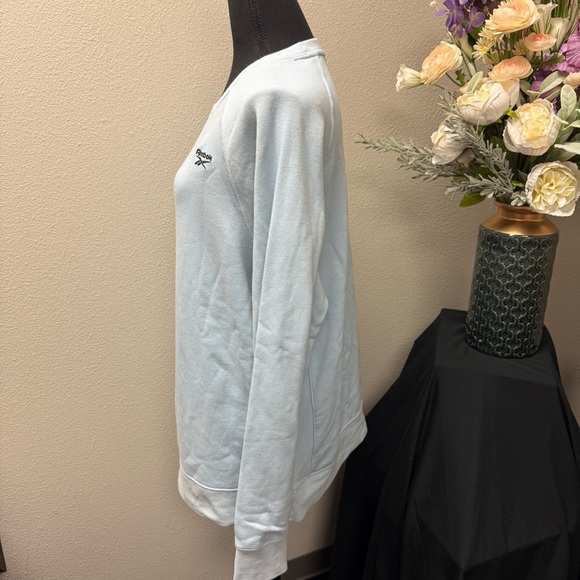 Reebok Light Blue Crewneck Sweatshirt L Fleece Pullover Athletic Lounge Top - Picture 3 of 9